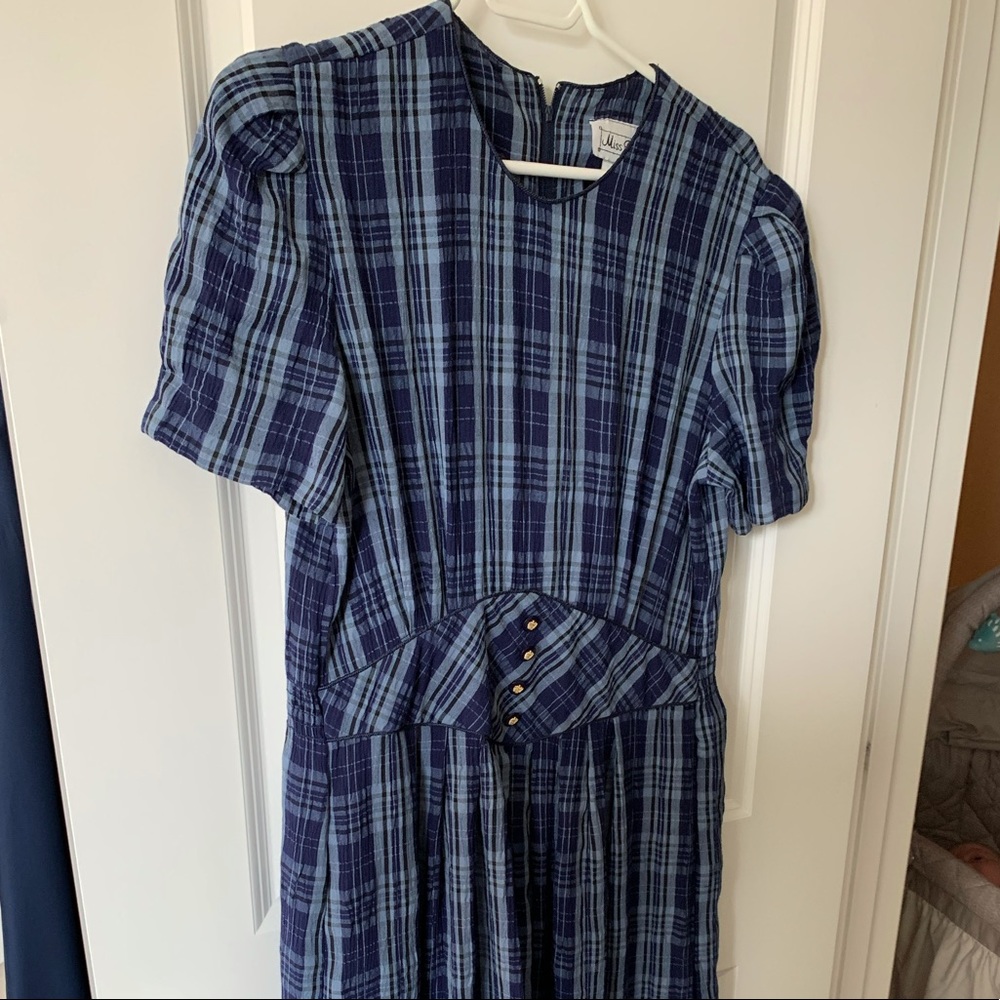 Vintage Navy Plaid Miss Dorby Dress